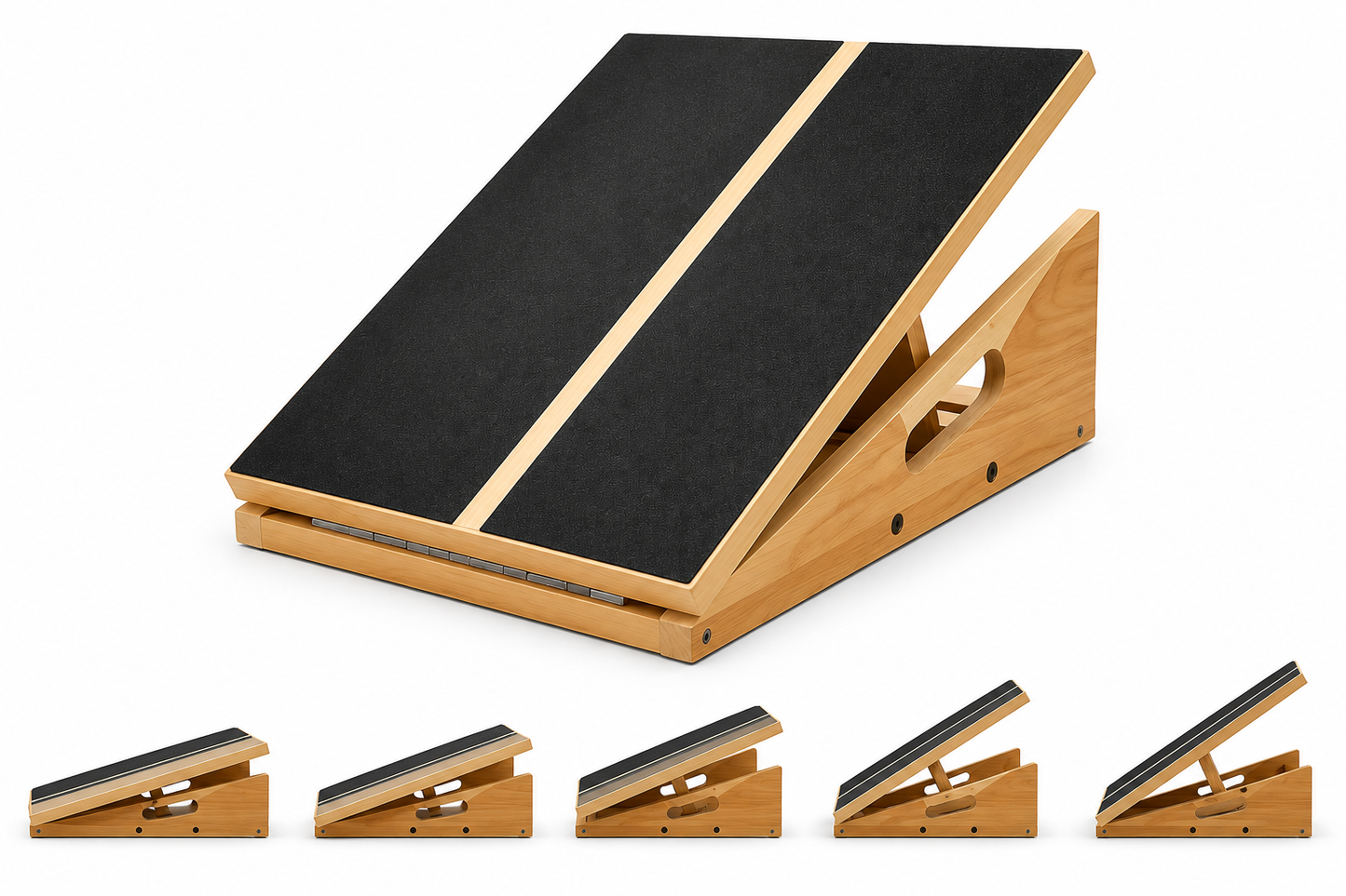 Professional Adjustable Wooden Slant Board for Calf Stretching, Balance & Foot Therapy