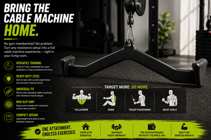 Multi-Function Cable Pulley Bar – Home Gym Strength Attachment