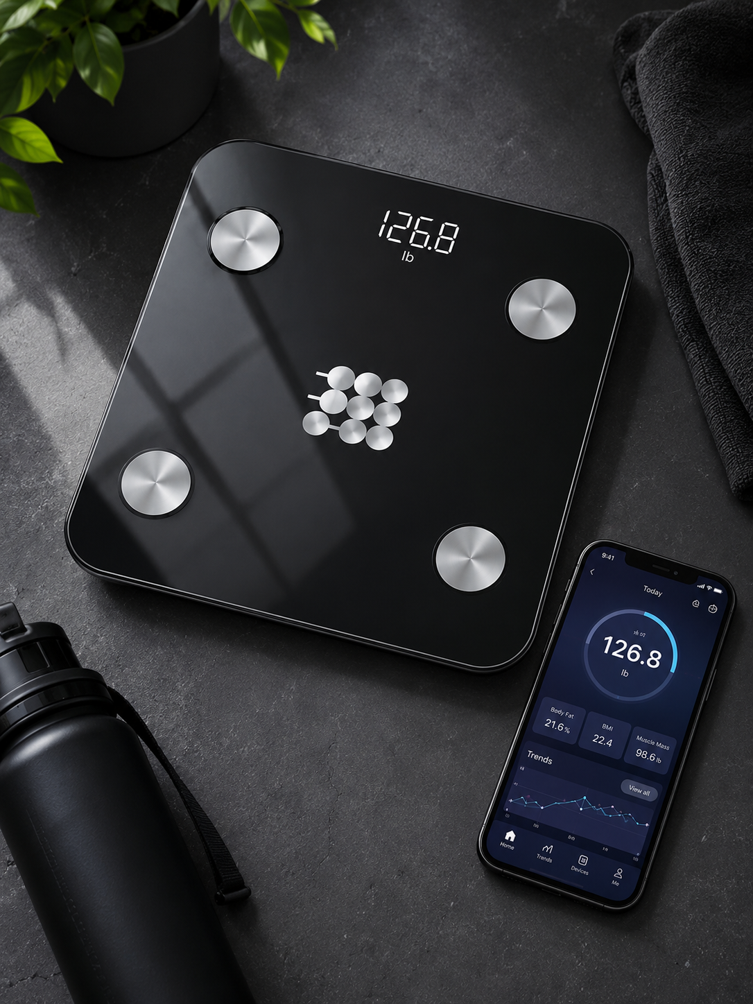 Bluetooth Smart Body Weight Scale with App Sync, Digital BMI Bathroom Scale