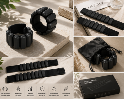 Adjustable Wrist & Ankle Weights for Walking, Yoga, Pilates, Dance & Home Fitness