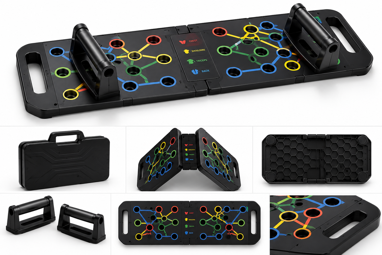 Color-Coded Push-Up Board – 30-in-1 Home Workout System