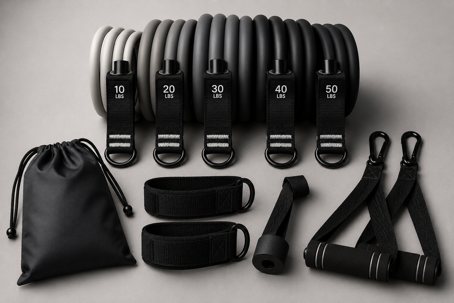 Resistance Band Set – Complete Home Gym System (Up to 150 lbs)