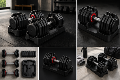 Quick-Adjust Dumbbell Set for Home Gym Strength Training & Full Body Workouts