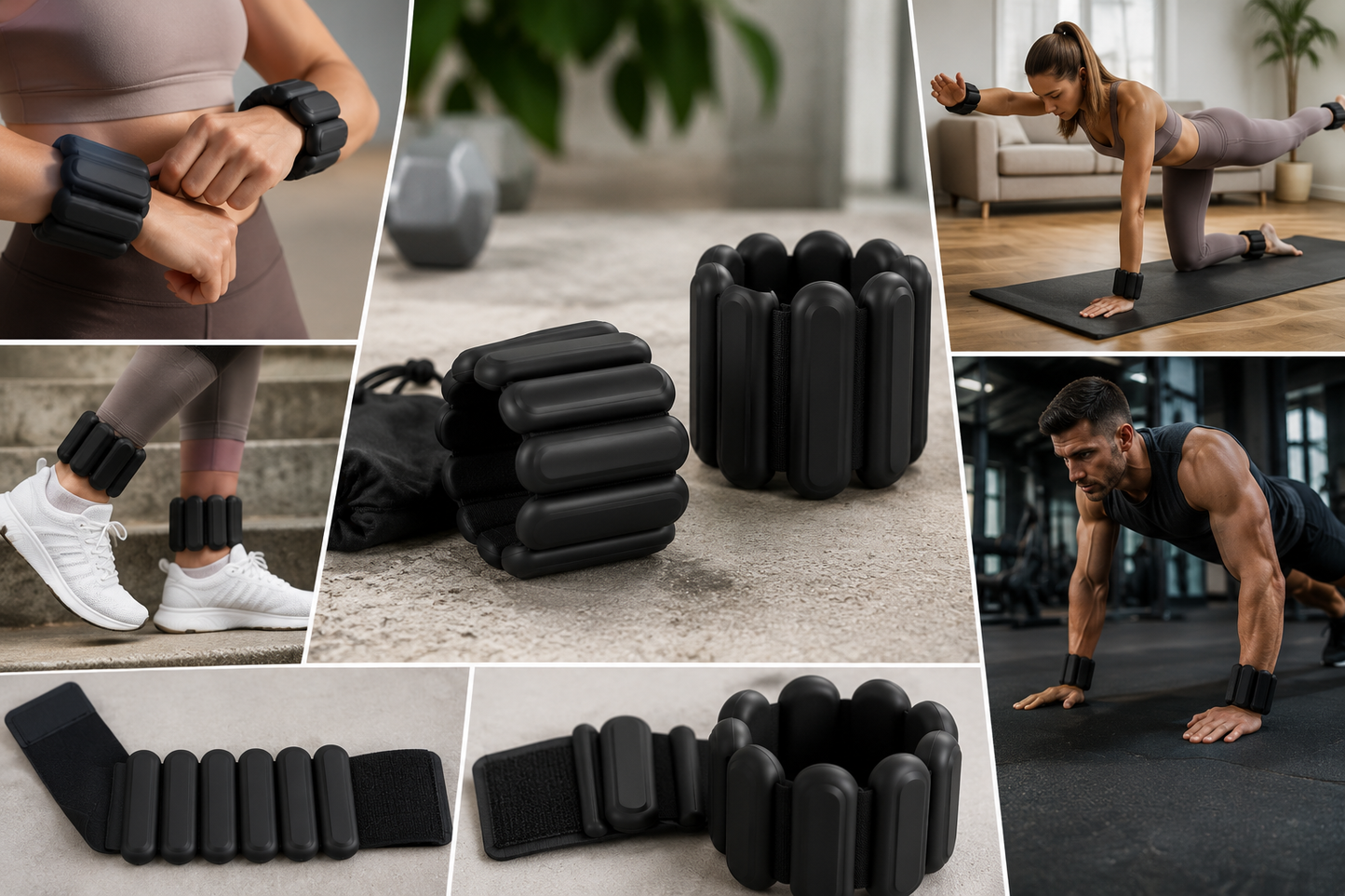 Adjustable Wrist & Ankle Weights for Walking, Yoga, Pilates, Dance & Home Fitness