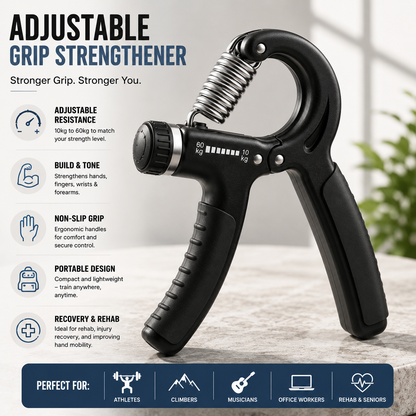 Adjustable Grip Strengthener – Hand & Forearm Trainer