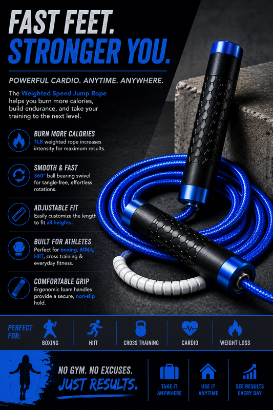 Weighted Speed Jump Rope – 1lb Cardio & MMA Training Rope